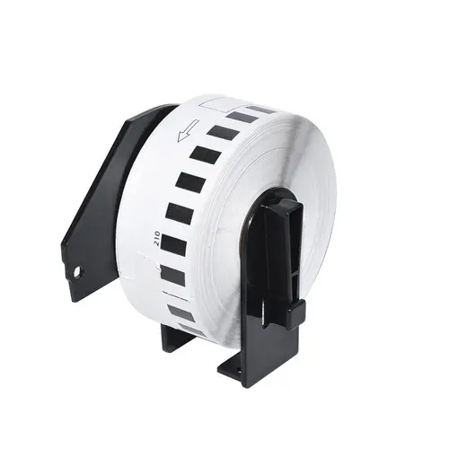 Makki etichete compatibile Brother DK-22210 - Rolă bandă de hârtie albă cu lungime continuă 29mm x 30.48m, Negru pe alb - MK-DK-22210 - 1
