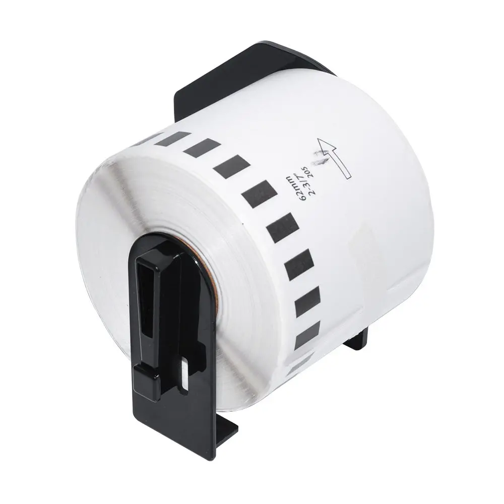 Makki συμβατές ετικέτες Brother DK-22205 - Ρολό Λευκή Συνεχής Χαρτοταινία 62mm x 30.48m, Μαύρο σε λευκό - MK-DK-22205 - image 1