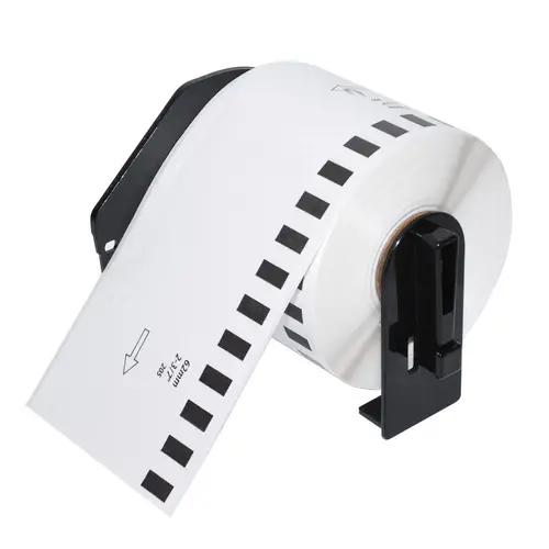 Makki etichete compatibile Brother DK-22205 - Rolă bandă de hârtie albă cu lungime continuă 62mm x 30.48m, Negru pe alb - MK-DK-22205 - 6