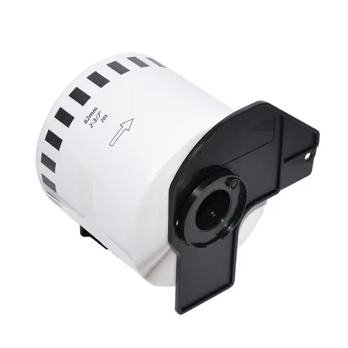 Makki συμβατές ετικέτες Brother DK-22205 - Ρολό Λευκή Συνεχής Χαρτοταινία 62mm x 30.48m, Μαύρο σε λευκό - MK-DK-22205 - 1
