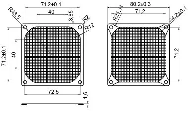 Evercool Филтър Fan Filter Metal Black - 80mm - image 1