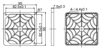 Evercool Filtru pentru ventilator din plastic - 92mm - 2