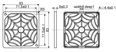 Evercool Filtru pentru ventilator din plastic - 80mm - 2