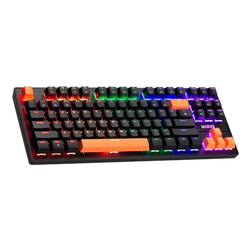 Marvo механична геймърска клавиатура Gaming Mechanical keyboard 87 keys, Orange caps TKL - KG901C - image 2