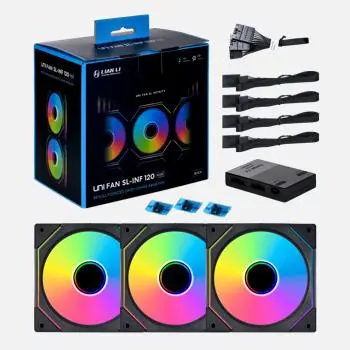 Вентилатори Lian-Li UNI SL-INF 120, ARGB, 3 Fan комплект, Включен контролер, Черен - image 6