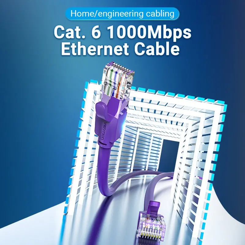 Vention Cablu LAN UTP Cat.6 Patch - 1M mov - IBEVF - image 1