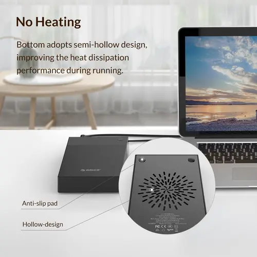 Orico кутия за диск Storage - Case - 3.5 inch, USB3.0, Built-in Power adapter, UASP, black - 3599U3 - image 10