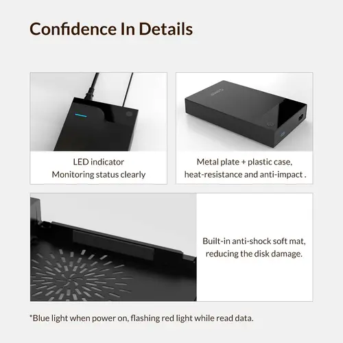Orico кутия за диск Storage - Case - 3.5 inch, USB3.0, Built-in Power adapter, UASP, black - 3599U3 - image 11