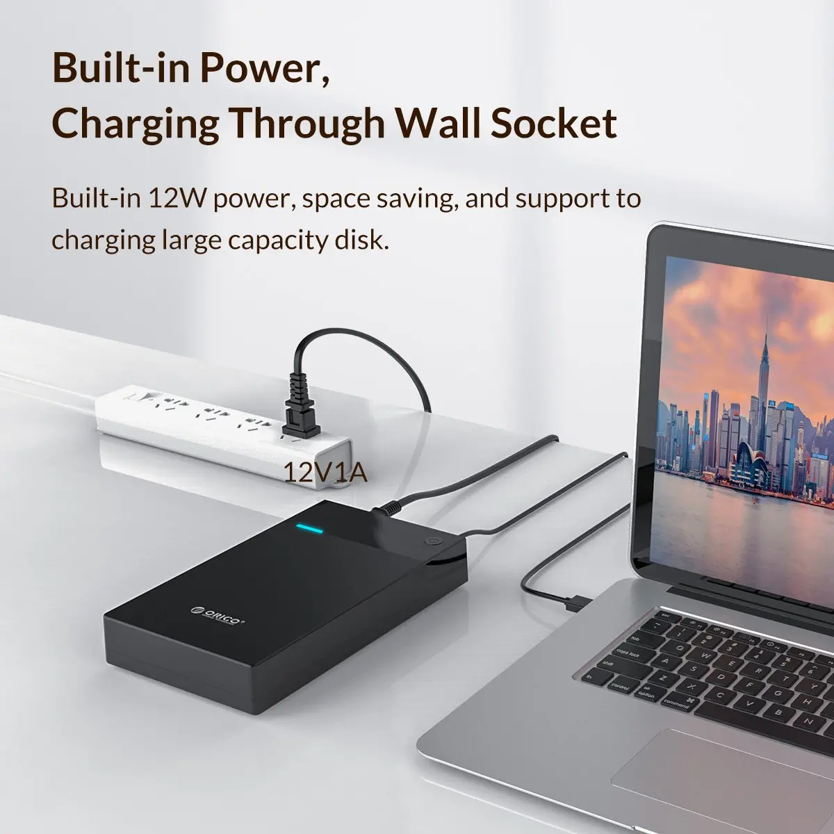 Orico кутия за диск Storage - Case - 3.5 inch, USB3.0, Built-in Power adapter, UASP, black - 3599U3 - image 6