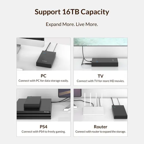 Orico Carcasă pentru disc Storage - Case - 3.5 inch, USB3.0, Adaptor de alimentare încorporat, UASP, negru - 3599U3 - 9