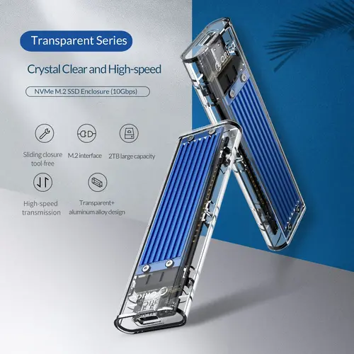 Orico външна кутия за диск Storage - Case - M.2 NVMe M key - USB3.1 Type-C - TCM2-C3-BK - image 5