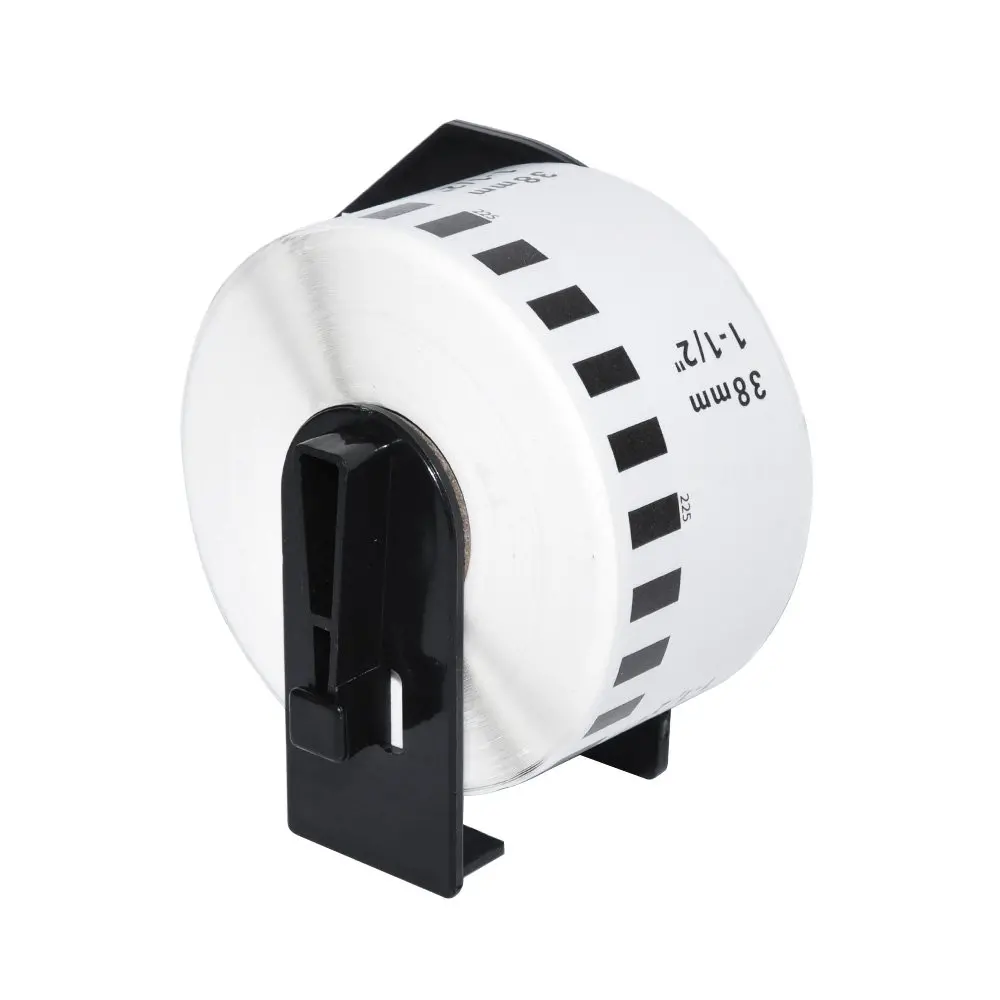 Etichete compatibile Makki Brother DK-22225 - Bandă de hârtie albă continuă 38mm x 30.48m, Negru pe alb - MK-DK-22225 - image 2