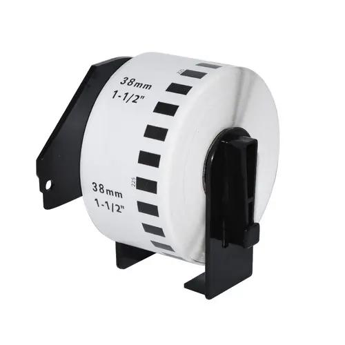 Makki συμβατές ετικέτες Brother DK-22225 - Λευκή συνεχής χάρτινη ταινία 38mm x 30.48m, Μαύρο σε λευκό - MK-DK-22225 - 1