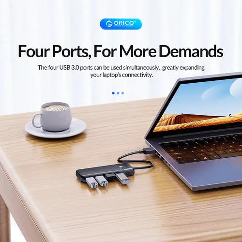 Orico хъб USB3.0 HUB 4 port Black - PAPW4A-U3-015-BK - image 4