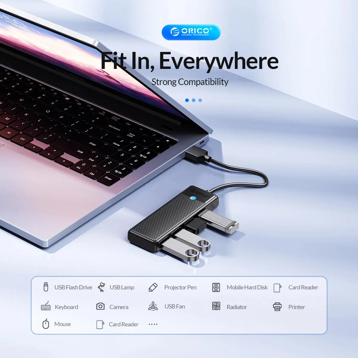 Orico хъб USB3.0 HUB 4 port Black - PAPW4A-U3-015-BK - image 5