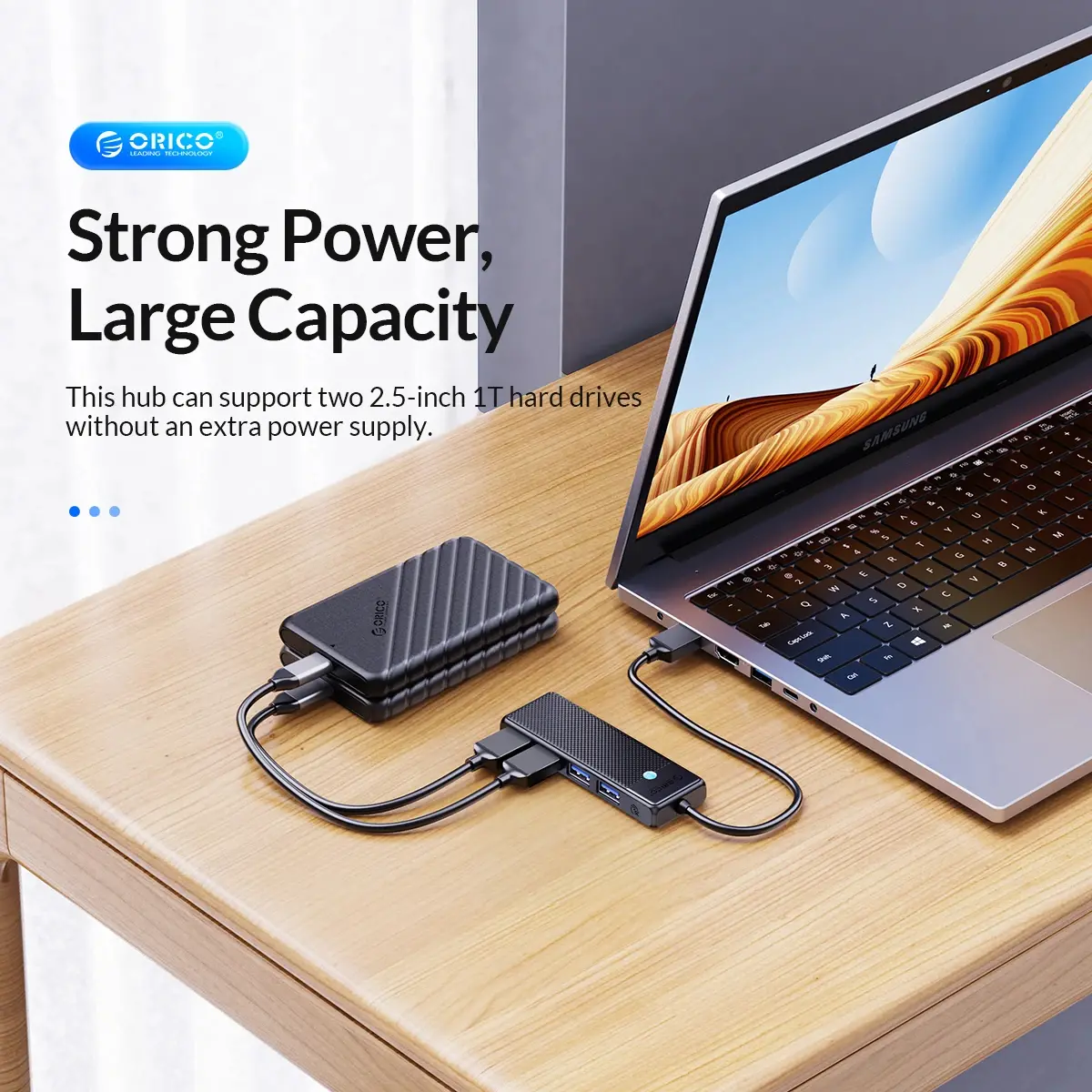 Orico хъб USB3.0 HUB 4 port Black - PAPW4A-U3-015-BK - image 6