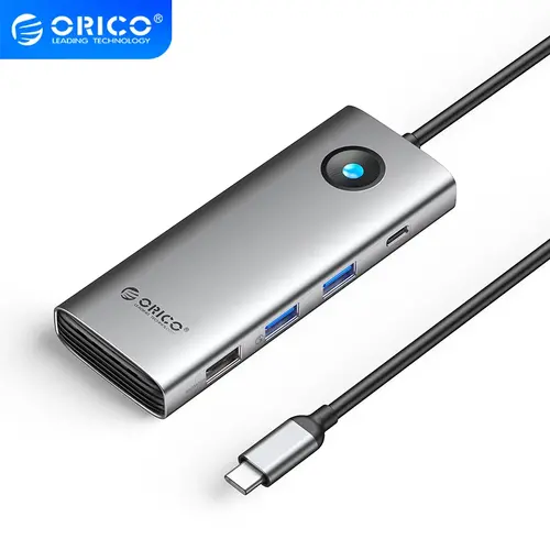 Orico stație de andocare Type-C Docking Station Power Distribution 100W - HDMI, Type-C x 1, USB3.0 x 2, USB 2.0 x 1, LAN 1000Mbps Gigabit, VGA - 1