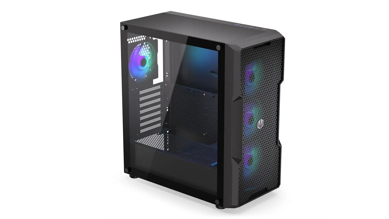 Endorfy Regnum 400 ARGB, Mid-Tower, ATX/mATX/mITX, 2x USB-A (3.1 GEN 1), 1x Audio/1x Mic, 4x STRATUS 120 PWM ARGB fans, ARGB Controller, Tempered Glass, Mesh Front Panel, 472×220×442mm, 3 Year Warranty - image 3