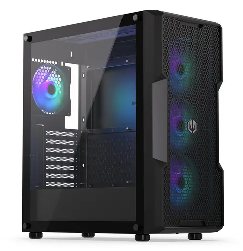 Endorfy Regnum 400 ARGB, Mid-Tower, ATX/mATX/mITX, 2x USB-A (3.1 GEN 1), 1x Audio/1x Mic, 4x STRATUS 120 PWM ARGB fans, ARGB Controller, Tempered Glass, Mesh Front Panel, 472×220×442mm, 3 Year Warranty