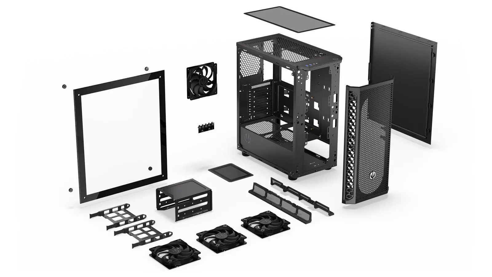 Endorfy Signum 300 Air, Mid-Tower, ATX/mATX/mITX, 2x USB-A (3.1 GEN 1), 1x Audio/1x Mic, 4x STRATUS 120 PWM fans, Tempered Glass, Mesh Front Panel, 413×216×447mm, 3 Year Warranty - image 11