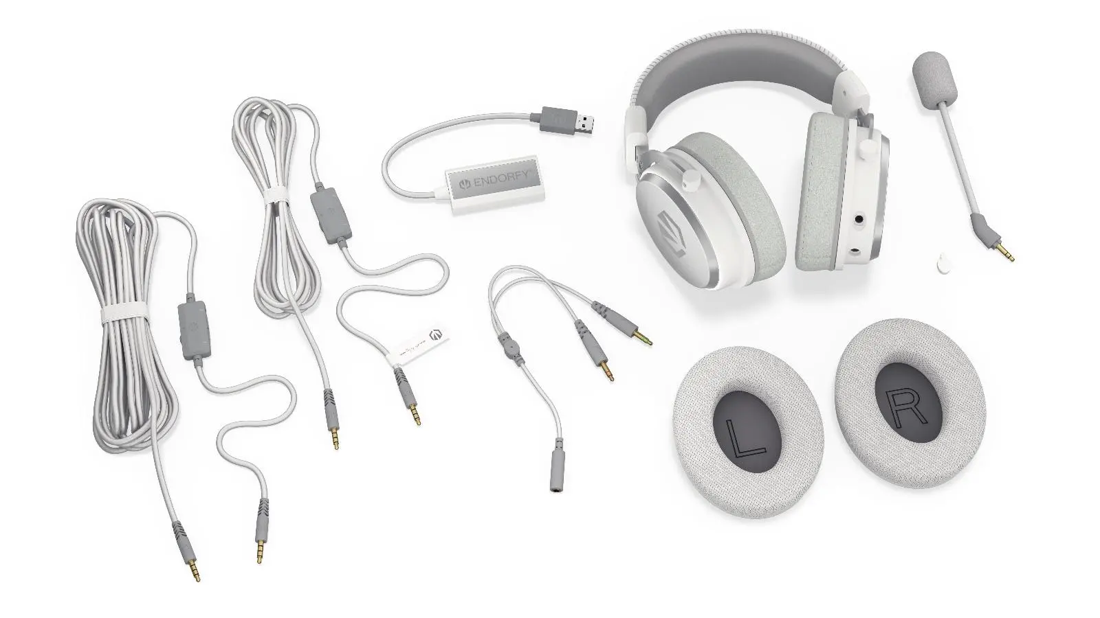 Endorfy Viro Plus USB Onyx White Gaming Headset, 53mm Driver, Memory Foam, USB 7.1 Sound Card, Detachable Microphone, Extra Earpads, 3.5mm Audio Jack, 2 Year Warranty - image 12