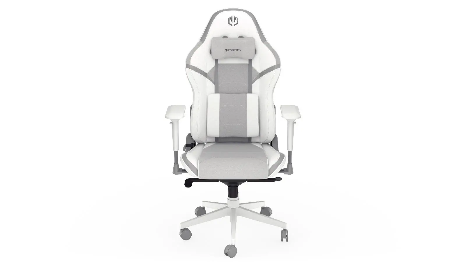 Endorfy Scrim Onyx White Gaming Chair, PU Leather + Breathable Fabric, Cold-pressed Foam, Memory Foam Cushions, Class 4 Gas Lift Cylinder, 4D Adjustable Armrest, Adjustable Headrest, White, 2 Year Warranty - image 1
