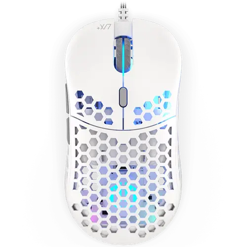 Endorfy LIX Plus Onyx White Gaming Mouse, PIXART PAW3370 Optical Gaming Sensor, 19000DPI, 59G Lightweight design, KAILH GM 8.0 Switches, 1.8M Paracord Cable, PTFE Skates, ARGB lights, 2 Year Warranty