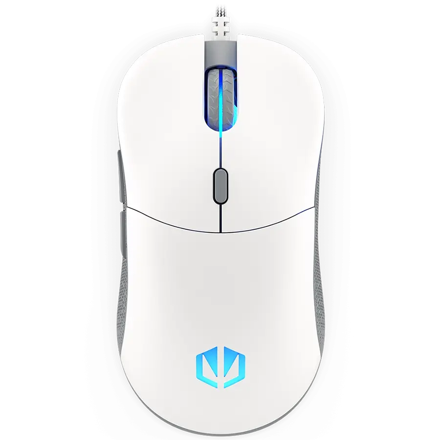 Endorfy GEM Plus Onyx White Gaming Mouse, PIXART PAW3370 Optical Gaming Sensor, 19000DPI, 67G Lightweight design, KAILH GM 8.0 Switches, 1.8M Paracord Cable, PTFE Skates, ARGB lights, 2 Year Warranty