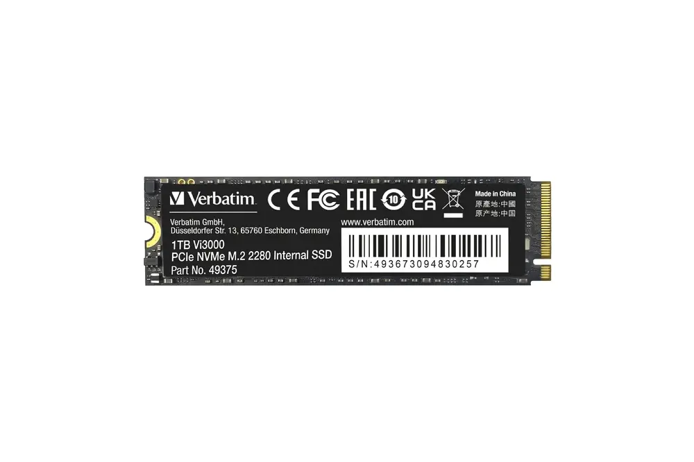 Твърд диск, Verbatim Vi3000 Internal PCIe NVMe M.2 SSD 1TB - image 1