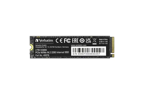 Твърд диск, Verbatim Vi3000 Internal PCIe NVMe M.2 SSD 2TB - image 1