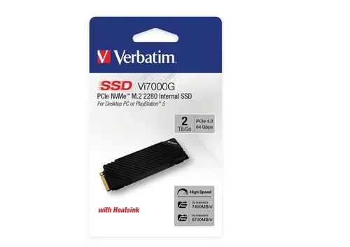 Твърд диск, Verbatim Vi7000G Internal PCIe NVMe M.2 SSD 2TB - image 4