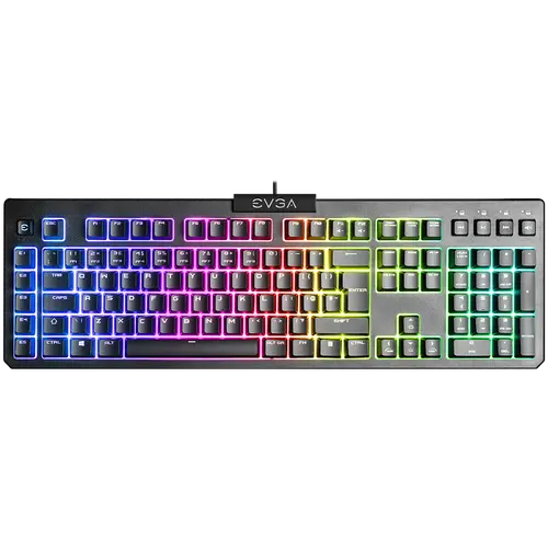 EVGA Z12 RGB Gaming Keyboard, RGB Backlit LED, 5 Programmable Macro Keys, Dedicated Media Keys, Water Resistant