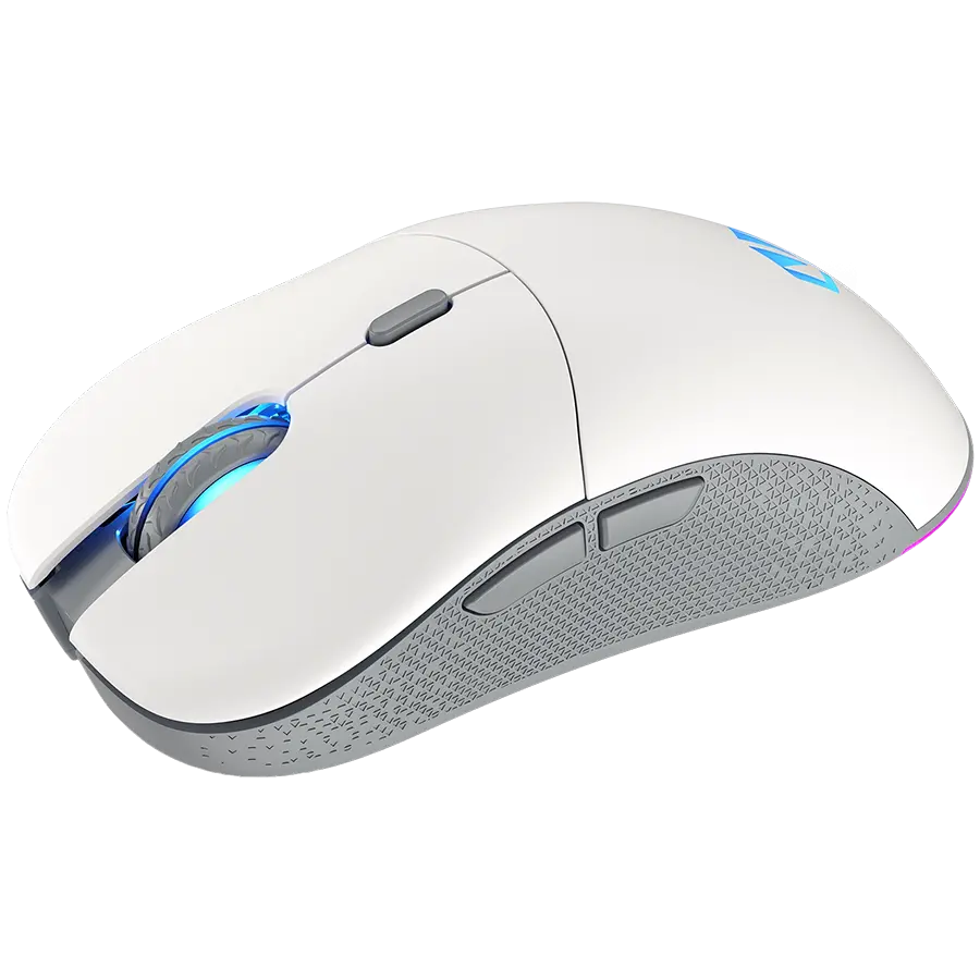 Endorfy GEM Plus Wireless Onyx White Gaming Mouse, PIXART PAW3395 Optical Gaming Sensor, 26000DPI, 74G Lightweight design, KAILH GM 8.0 Switches, 1.6M Paracord Cable, PTFE Skates, ARGB lights, 2 Year Warranty - image 1