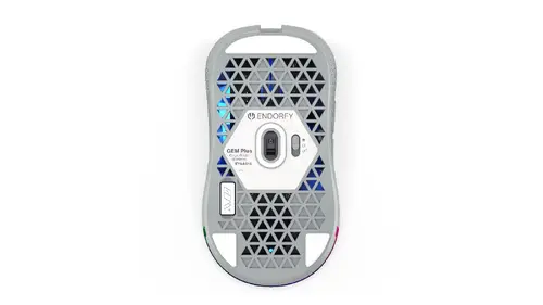 Endorfy GEM Plus Wireless Onyx White Gaming Mouse, PIXART PAW3395 Optical Gaming Sensor, 26000DPI, 74G Lightweight design, KAILH GM 8.0 Switches, 1.6M Paracord Cable, PTFE Skates, ARGB lights, 2 Year Warranty - image 3