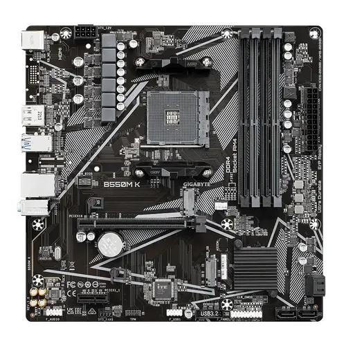 Дънна платка, GIGABYTE GB B550M K /AM4 - image 1