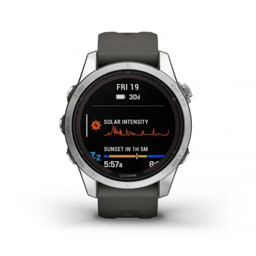 Garmin fēnix® 7S Pro - fēnix® 7S Pro – Solar Edition - Silver с Graphite каишка 010-02776-01 - image 1