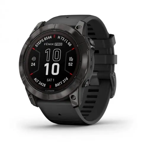 Garmin fēnix® 7X Pro - fēnix® 7X Pro – Sapphire Solar Edition - Carbon Grey DLC Titanium с Black каишка 010-02778-11