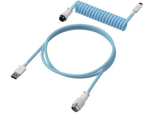 Cablu pentru tastatură HyperX Coiled Cable USB-C Light Blue-White - 2