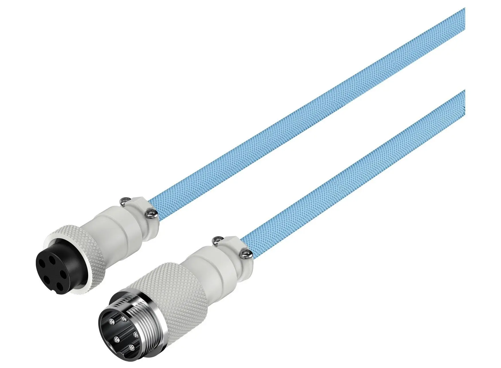 Cablu pentru tastatură HyperX Coiled Cable USB-C Light Blue-White - image 3