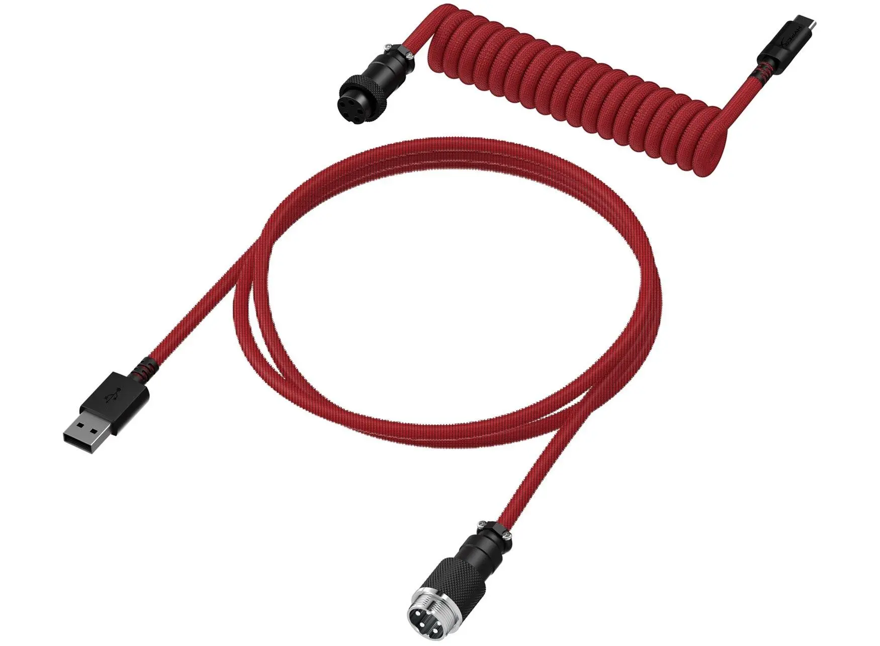Cablu pentru tastatură HyperX Coiled Cable USB-C Red-Black - image 1