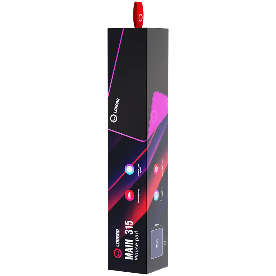 Lorgar Main 315, Gaming mouse pad, High-speed surface, Purple anti-slip rubber base, size: 500mm x 420mm x 3mm, weight 0.39kg - image 7