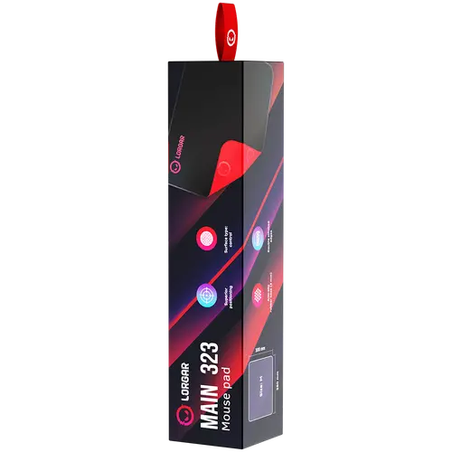Lorgar Main 323, Gaming mouse pad, Precise control surface, Red anti-slip rubber base, size: 360mm x 300mm x 3mm, weight 0.21kg - image 7