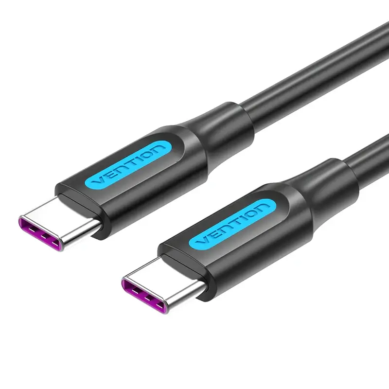 Vention Кабел USB 2.0 Type-C to Type-C - 1M Black 5A Fast Charge - COTBF