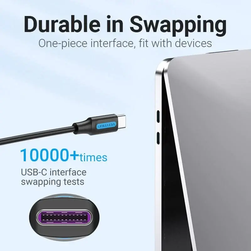 Vention Кабел USB 2.0 Type-C to Type-C - 1M Black 5A Fast Charge - COTBF - image 3