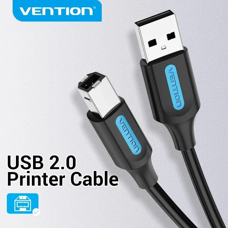 Vention Кабел USB 2.0 A Male to B Male, Black 1.5m - COQBG - image 1