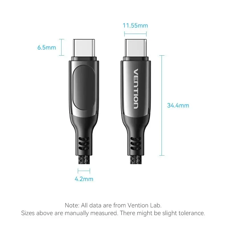 Vention кабел USB2.0 Type-C/Type-C 100W 1.2m - TAYBAV - image 5