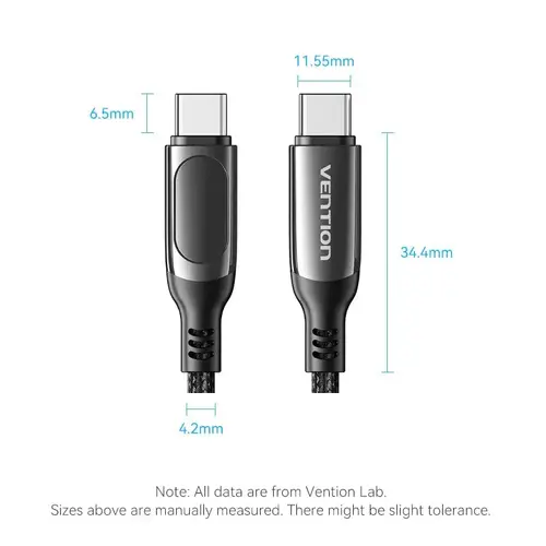 Vention кабел USB2.0 Type-C/Type-C 100W 1.2m - TAYBAV - image 5