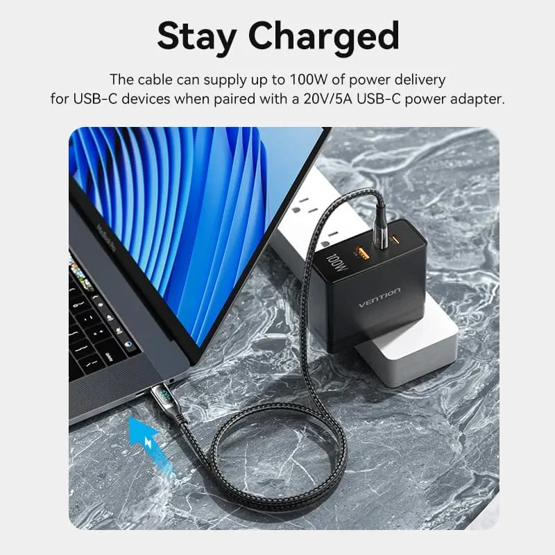 Vention кабел USB2.0 Type-C/Type-C 100W 1.2m - TAYBAV - image 6