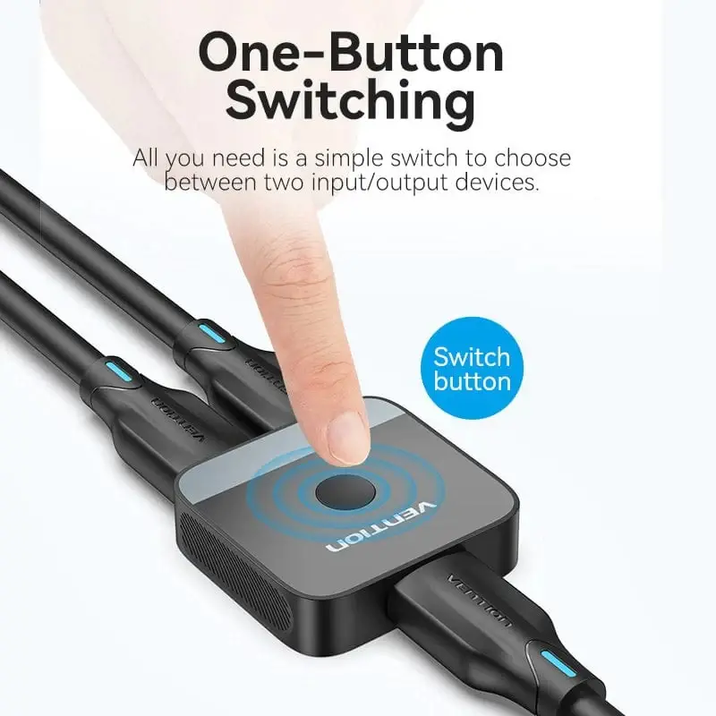 Vention Διανομέας διακόπτης HDMI 2.0 Switcher/Splitter 2 θυρών αμφίδρομος 4K Μαύρο - AKOB0 - image 1