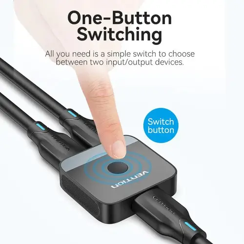 Vention Distribuitor comutator HDMI 2.0 Switcher/Splitter cu 2 porturi bidirecțional 4K Negru - AKOB0 - 2